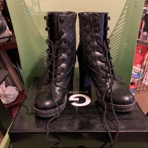 Guess heel combat boots